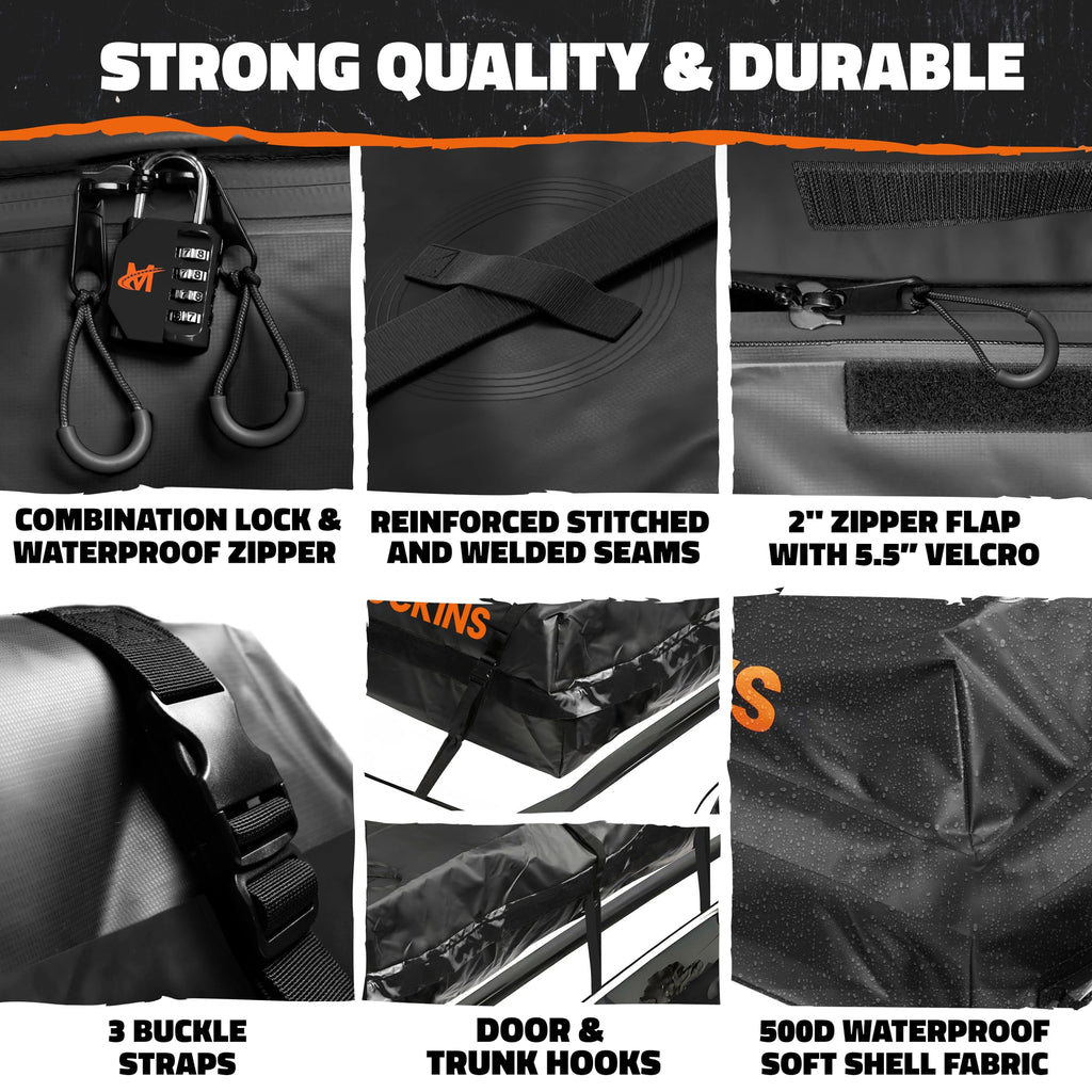 Mockins XXL 50 CuFt Heavy Duty Car Rooftop Cargo Carrier Bag 85"x50"x20"