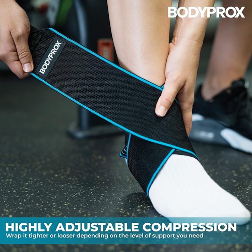 Bodyprox Ankle Support Brace - Adjustable Compression for Sports Protection | 2 Pack, One Size Fits Most