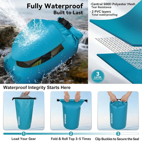 MARCHWAY Waterproof Dry Bag Backpack - Floating Design Keeps Gear Dry | 5L, 10L, 20L, 30L, 40L Sizes