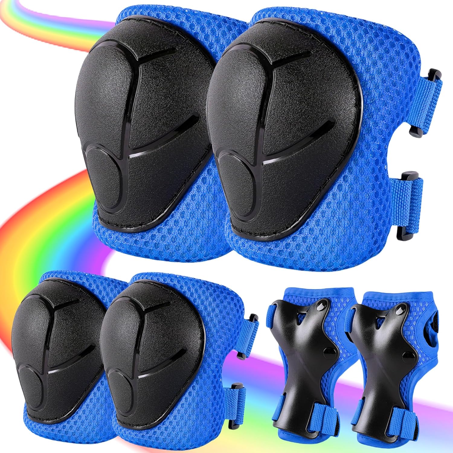 Skiennix Knee Pads for Kids 3-14 Years - 3-in-1 Set with Elbow Pads & Wrist Guards for Biking, Scooting, & Skating