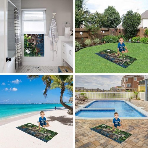 Franco Kids Super Soft Cotton Bath/Pool/Beach Towel, 58 In x 28 In, Jurassic World