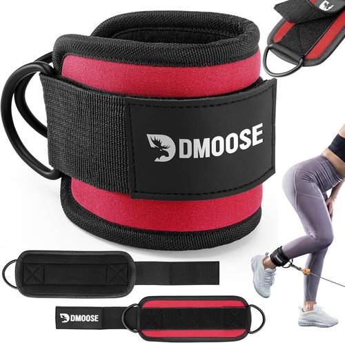 DMoose Fitness Ankle Strap - Premium Padded Cuffs for Cable Machines | One Size Fits All for Booty & Leg Workouts