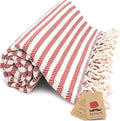 Bazaar Anatolia Turkish Beach Towel - Oversized 100% Cotton, Quick Dry & Sand Free - 71x39 Inches, Arpa Red