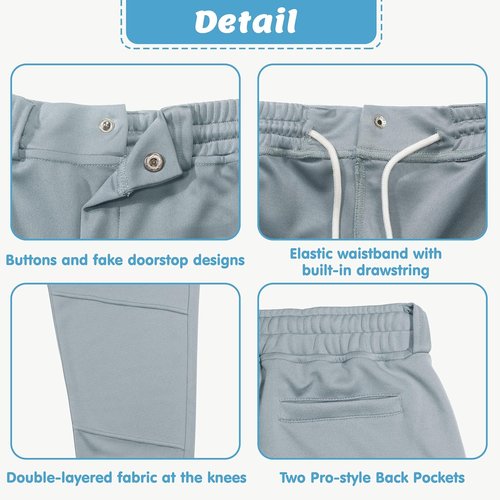 MIVEI Toddler Youth Boys Baseball Pants - UPF50+ Softball Knicker Pants with Belt Loops | Sizes 2T-16Y