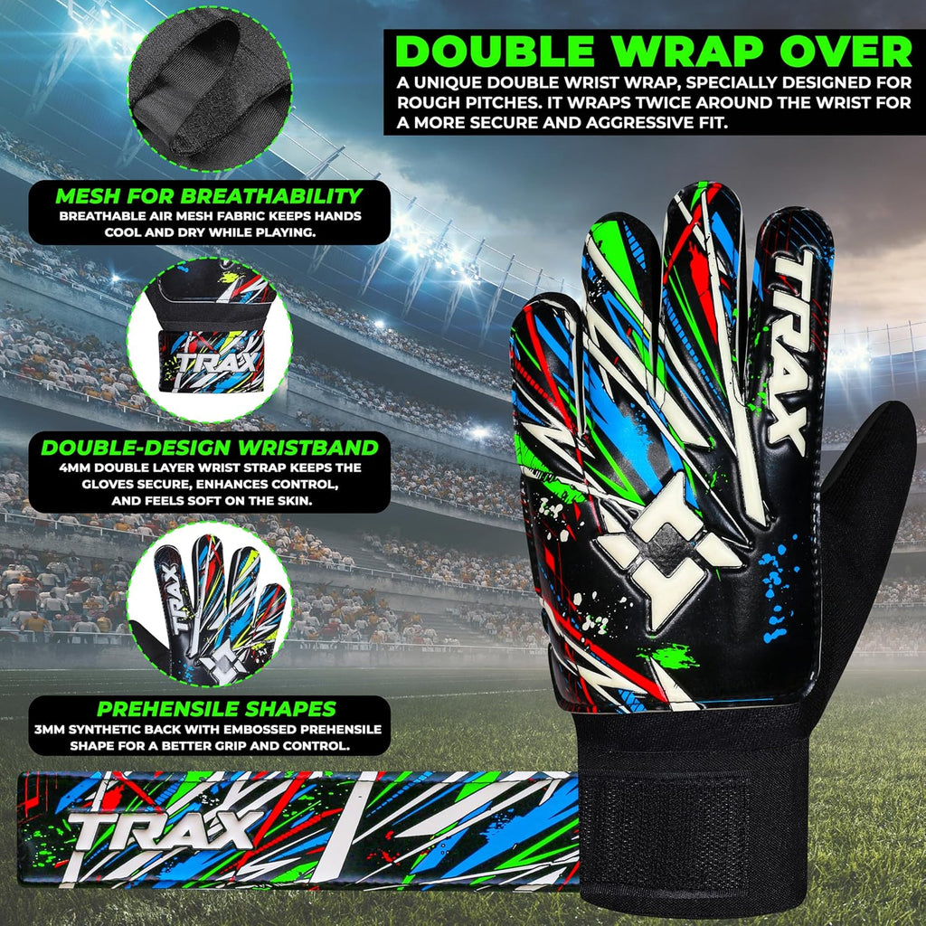 Skiennix Soccer Goalie Gloves - Youth & Adult Football Goalkeeper Gloves with 4mm Anti-Slip Grip & Wrist Protection