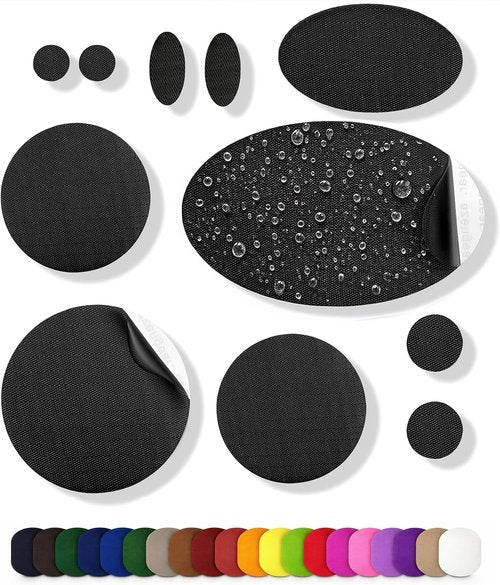 aZengear Repair Patches - Waterproof, Tear-Resistant Nylon for Jackets, Tents & More | 11 Pcs, Black