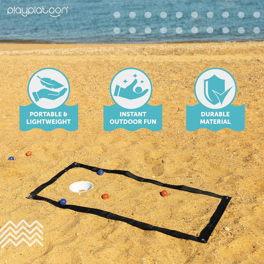 Play Platoon Beach Cornhole Toss Game - Fun for Adults & Kids | Includes Boards, Markers & Accessories