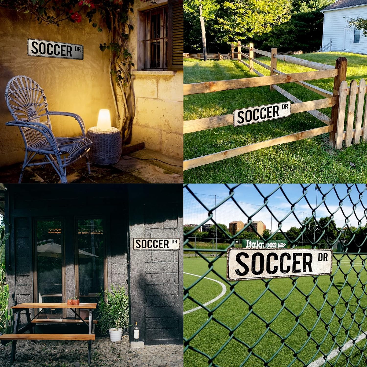 Skiennix Soccer Sign - Metal Wall Art for Fans | 4" x 16" Soccer Player Decor Gift