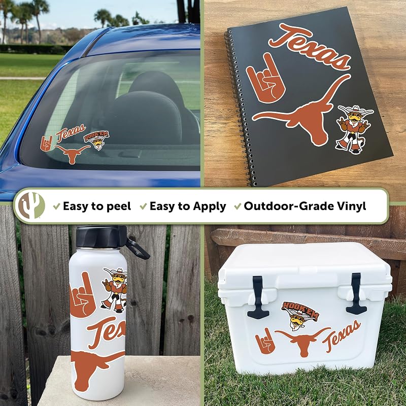 Texas Longhorns Desert Cactus Sticker Sheet - Premium Vinyl Decals
