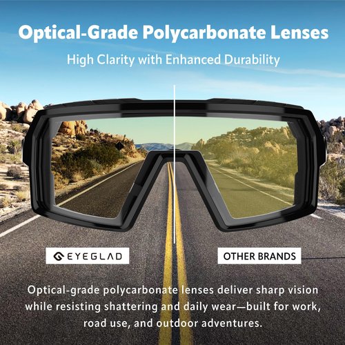 EYEGLAD Speedone Z87+ Safety Glasses, Safety Sport Sunglasses UV400 Anti Fog Impact Resistant Men Women Powersports Motorcycle Riding Sports warp (NOVA)