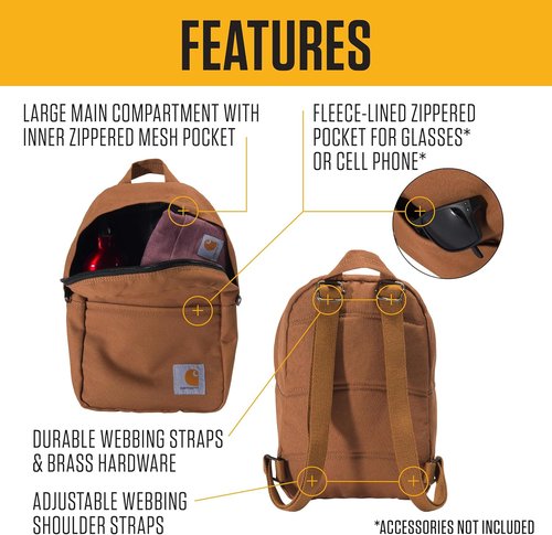 Carhartt Classic Mini Backpack - Durable, Water-Resistant Design with Adjustable Straps | Tidal Color