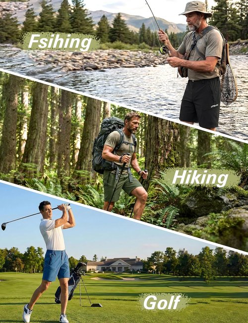 KPSUN Men's 7" Lightweight Tactical Cargo Shorts - Quick Dry with Zipper Pockets for Fishing & Camping