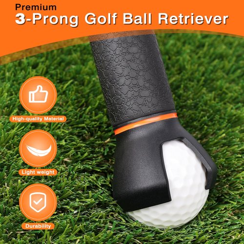 BIRDIEBLAST Golf Ball Retriever Telescopic, with Golf Ball Grabber for End of Putter, 9Ft/12Ft/17Ft/20Ft Professional Stainless Steel Golf Ball Retriever for Water (9Ft)