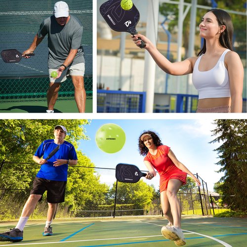 FITPROWIN Outdoor Pickleball Balls 40 Holes Pickle Ball High Bounce & Durability Pickle Balls 4/12/36 Pack Great Visibility Neon Green Pickleballs for Beginners Professionals