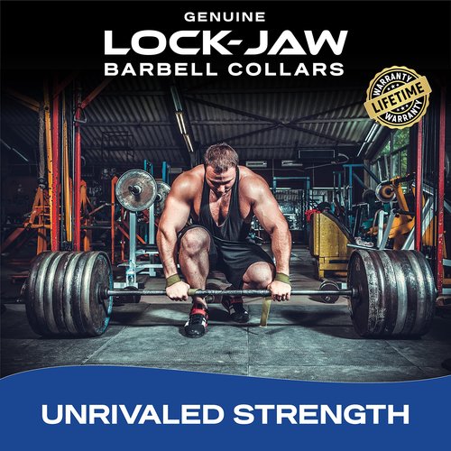 Lock-Jaw PRO 2 Barbell Collars Olympic Barbell Clamps 2 Pcs – Heavy Duty Bar Clamps for 2” & 50mm Olympic Bars – Secure Weight Bar Clamps for Strength Training & Home Gym Accessories – All Black