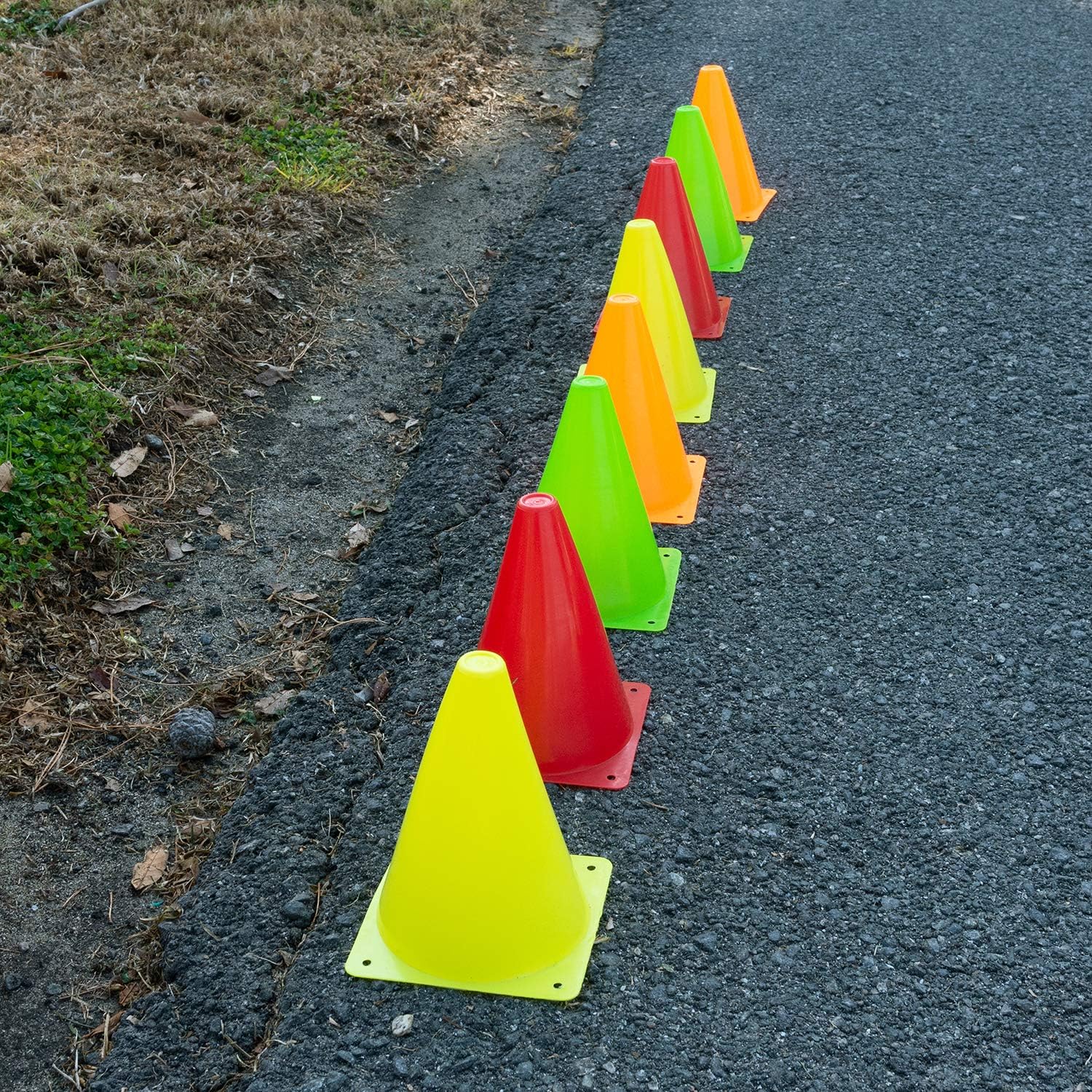 Super Z Outlet 24-Pack Bright Neon Traffic Cones - 7.5" for Fitness Training & Safety
