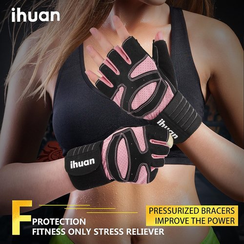 Ihuan Ventilated Weight Lifting Gloves - Full Palm Protection & Wrist Wrap Support | Unisex Fitness Gear