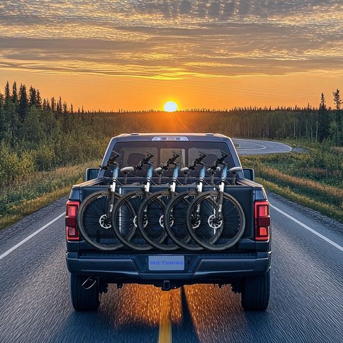 MICTUNING Tailgate Bike Pad for Mountain Bike, Secure 5 Bikes on Truck, ScratchResistant Tailgate Pad with Reflective Strips and Tool Pocket, for Outdoor Bicycle Transportation