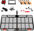 Mockins XXL Folding Trailer Hitch Cargo Carrier - All-Weather Steel Luggage Rack for SUV & Truck | 500Lbs Capacity