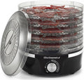 Elite Gourmet EFD319 Food Dehydrator - 5 BPA-Free Trays with Adjustable Temperature for Jerky & Snacks | Black