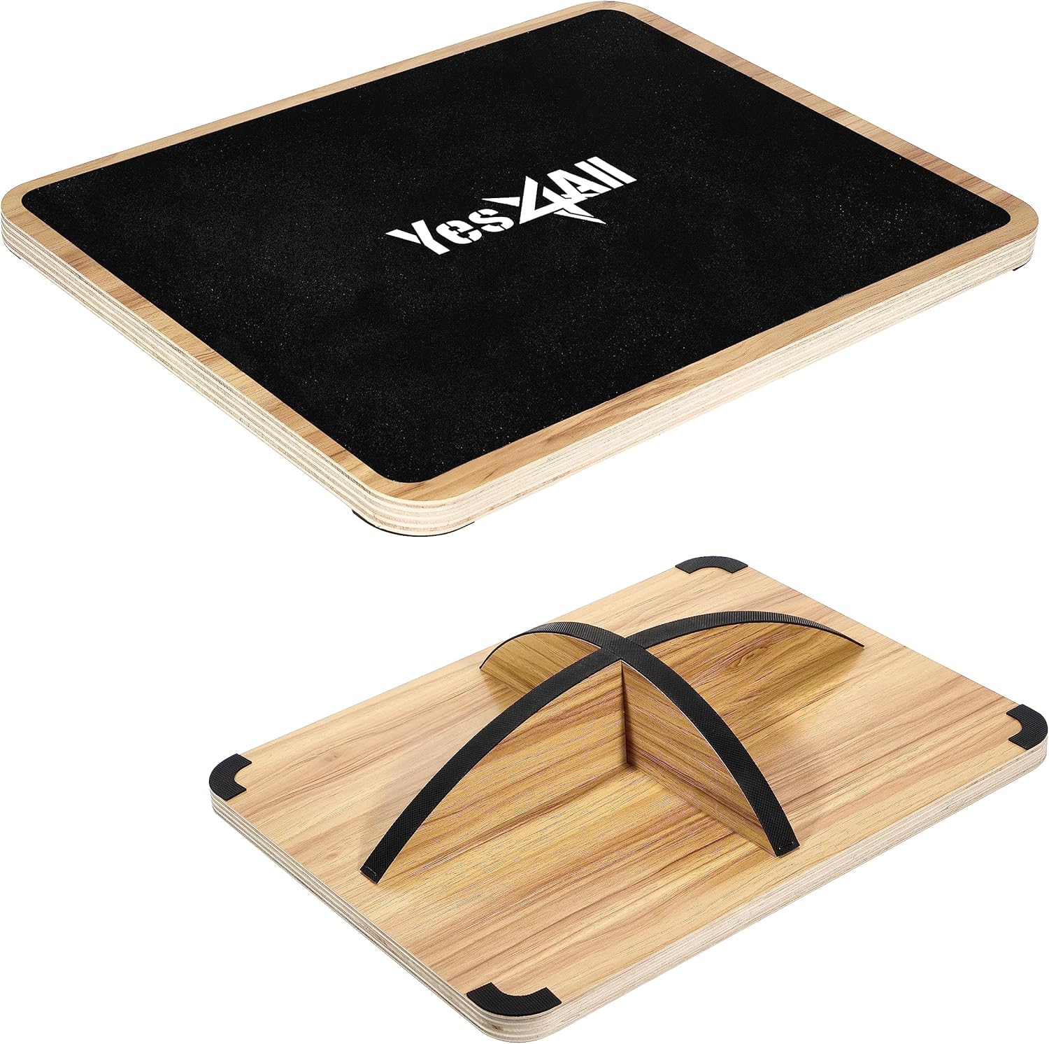Yes4All 350LBS Professional Wooden Balance Board - Anti-Slip Wobble Board for Leg Workouts | Perfect for Standing Desks