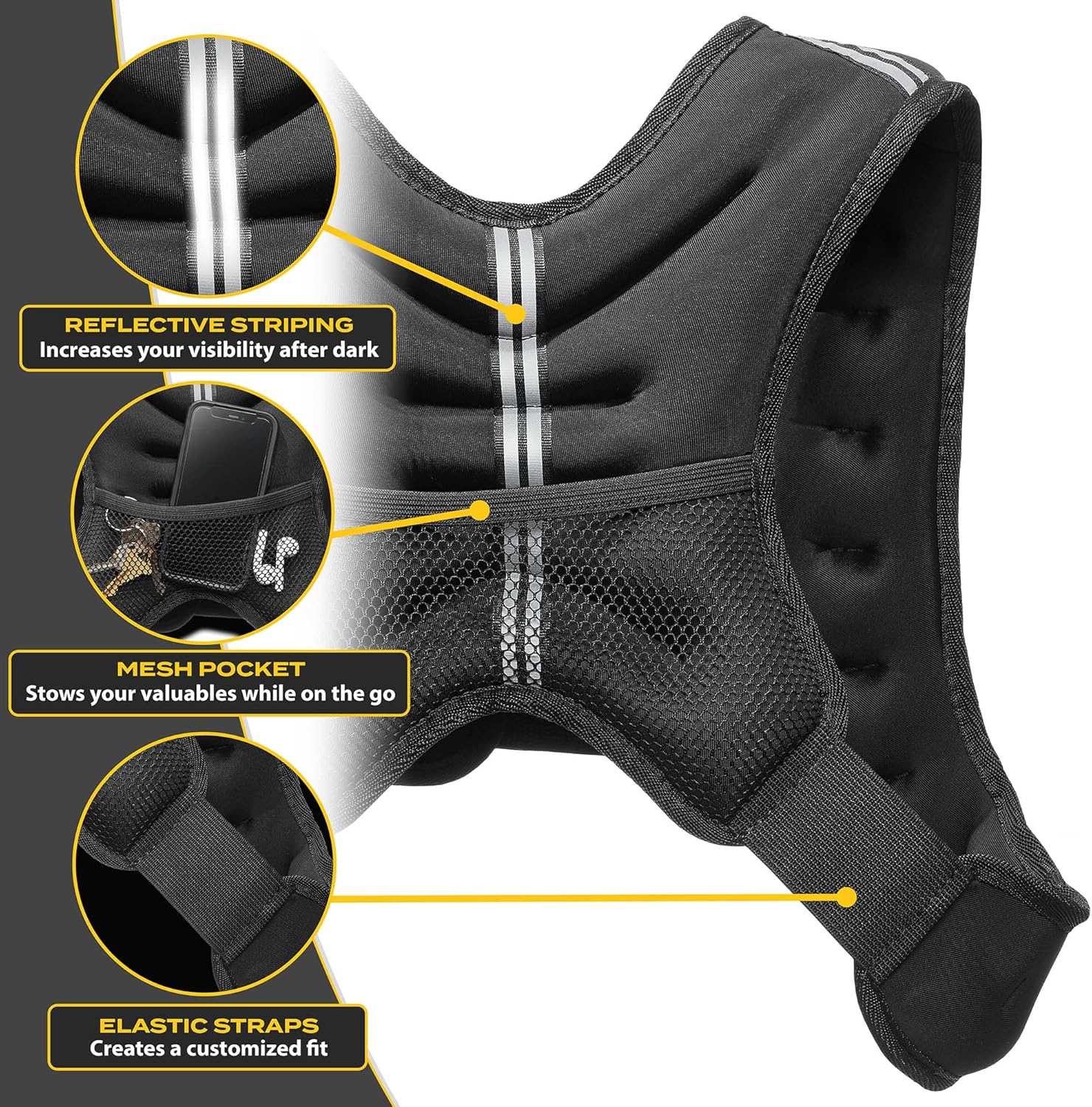 Philosophy Gym Weighted Workout Vest - Enhance Strength Training & Fitness | Adjustable Size