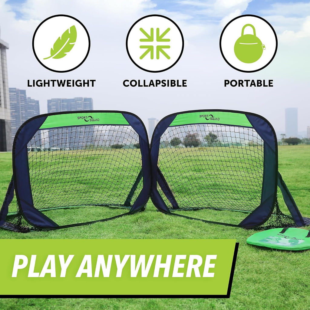 Sport Squad Portable Soccer Goal Set - Easy Setup for Backyard Play | Adjustable Size