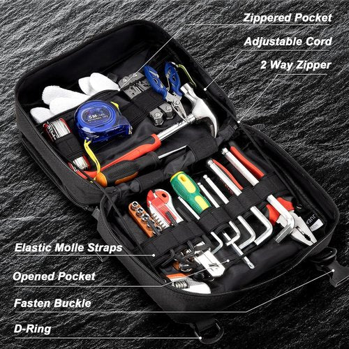 Jueachy Tactical Molle Pouch - Large Utility Tool Organizer with Expandable Design & U.S.A Patch Included