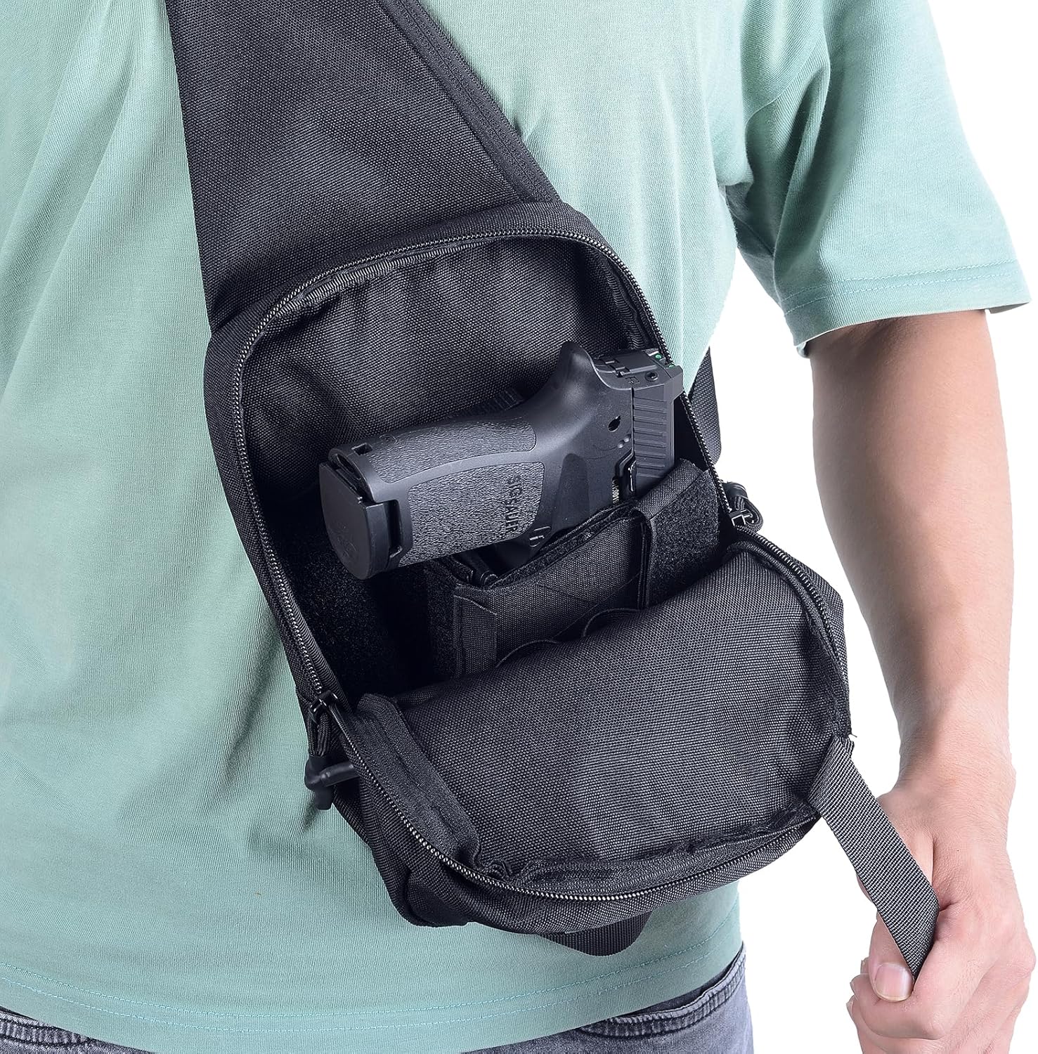 Tactical Sling Chest Bag Concealed Carry Bags with Gun Holder EDC Shoulder Crossbody Casual