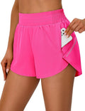 BMJL Womens Workout Gym Shorts Athletic Yoga High Waisted 2 in 1 Sporty Dolphin Running Shorts with Zip Pocket 2.5"