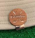 The Quintessential Hostess Grandpa Engraved Golf Hat Clip and Ball Marker Mahogany Personalized for Dad