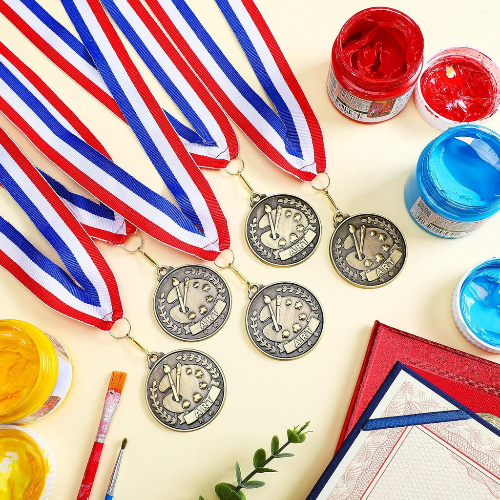 Quelay Gold Winner Medals - 100 Pcs 2'' Award Medals with Neck Ribbons for Tournaments & Competitions