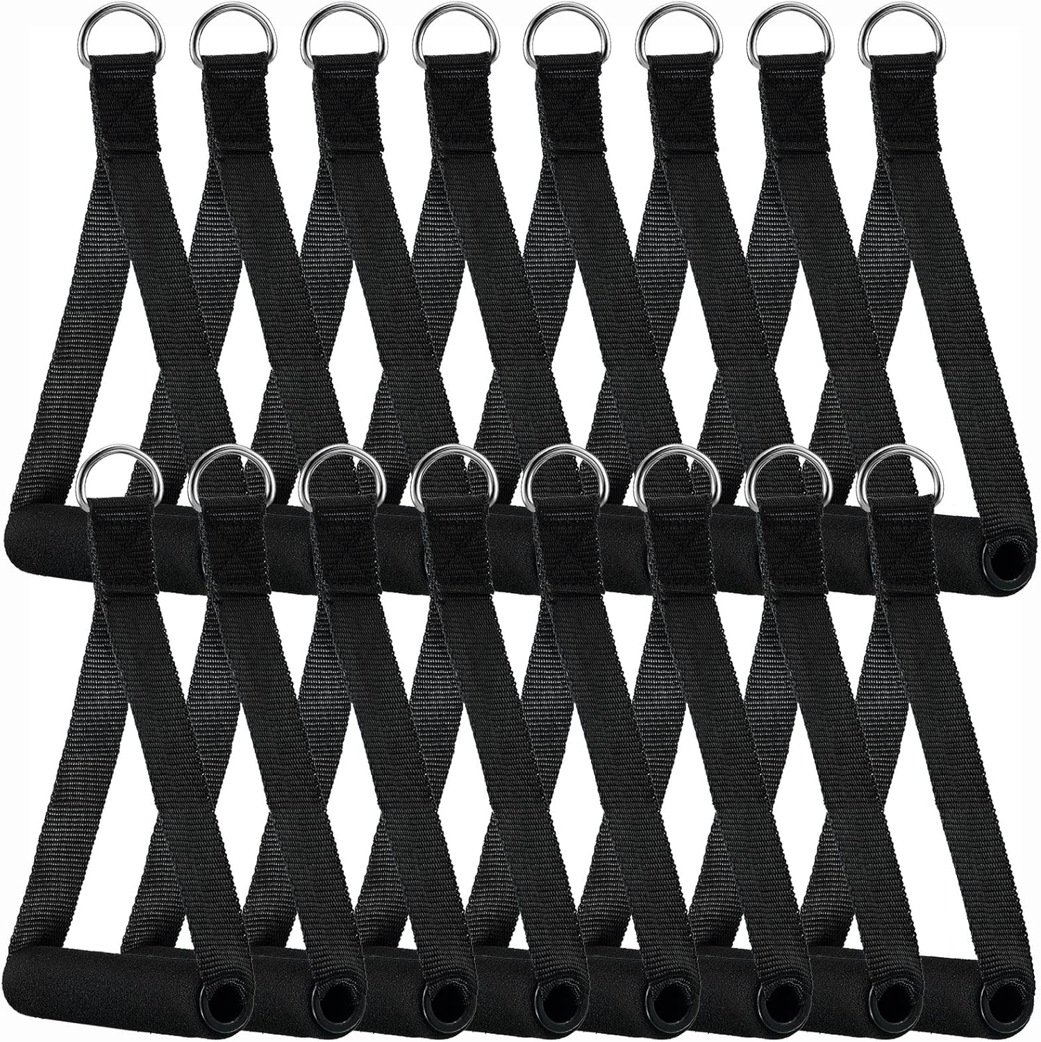 Sumind Gym Exercise Handles - 16 Pcs Heavy-Duty Cable Machine Attachments for Home Workouts