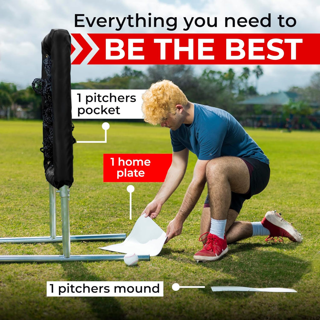 Velocity 9 Hole Pitch Master Pro Edition - Professional Baseball Pitching Net - Heavy-Duty & Portable Training Equipment