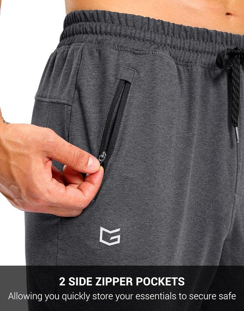 G Gradual Men's Joggers - Stretch Tapered Sweatpants with Zipper Pockets | Quick-Dry Athletic Gym Pants