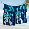 Nautica Oversized Beach Towel Set - Soft Plush Velour, Quick-Dry & Absorbent, 2-Pack in Turtle Beach Blue