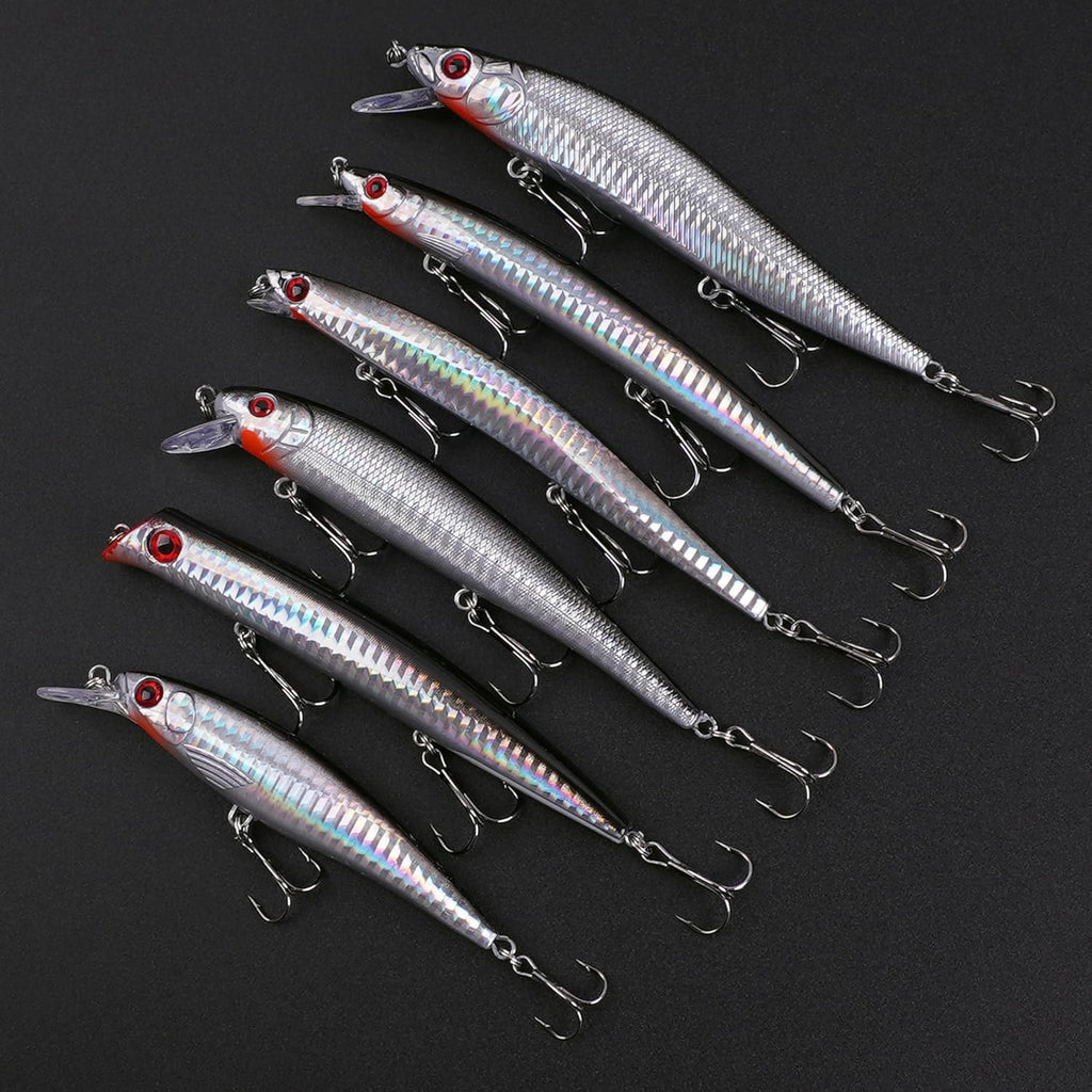 Skiennix Saltwater Fishing Lures Kit - 6pcs Deep Diving Jerkbait & Crankbait Plugs for Ocean Fishing