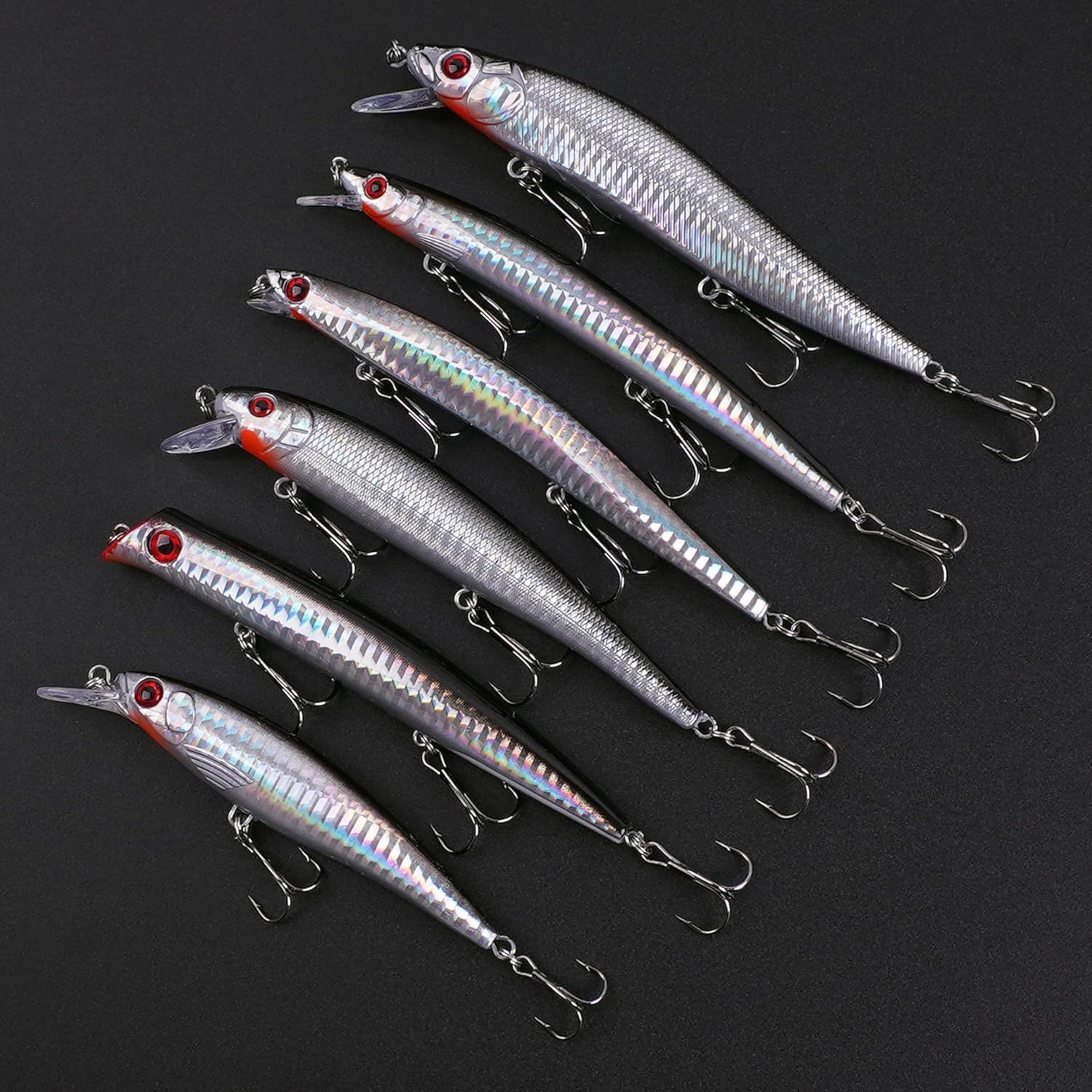 Skiennix Saltwater Fishing Lures Kit - 6pcs Deep Diving Jerkbait & Crankbait Plugs for Ocean Fishing