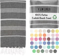 Cacala Turkish Beach Towel - Lightweight, Sand-Free & Quick-Drying | Extra Large 37 x 70" Travel Accessory