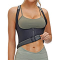 MERMAID'S MYSTERY Waist Trainer Vest For Women Neoprene Sauna Sweat Workout Exercise Gym Tank Top Body Slim Stomach Tummy Shaper Trimmer Wrap Belt Zip Up Corset Suit Hot Band Zipper Strap (M) Black