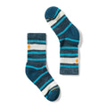 Smartwool Unisex Hike Light Cushion Striped Crew Socks (Toddler/Little Kid/Big Kid) Twilight Blue Large