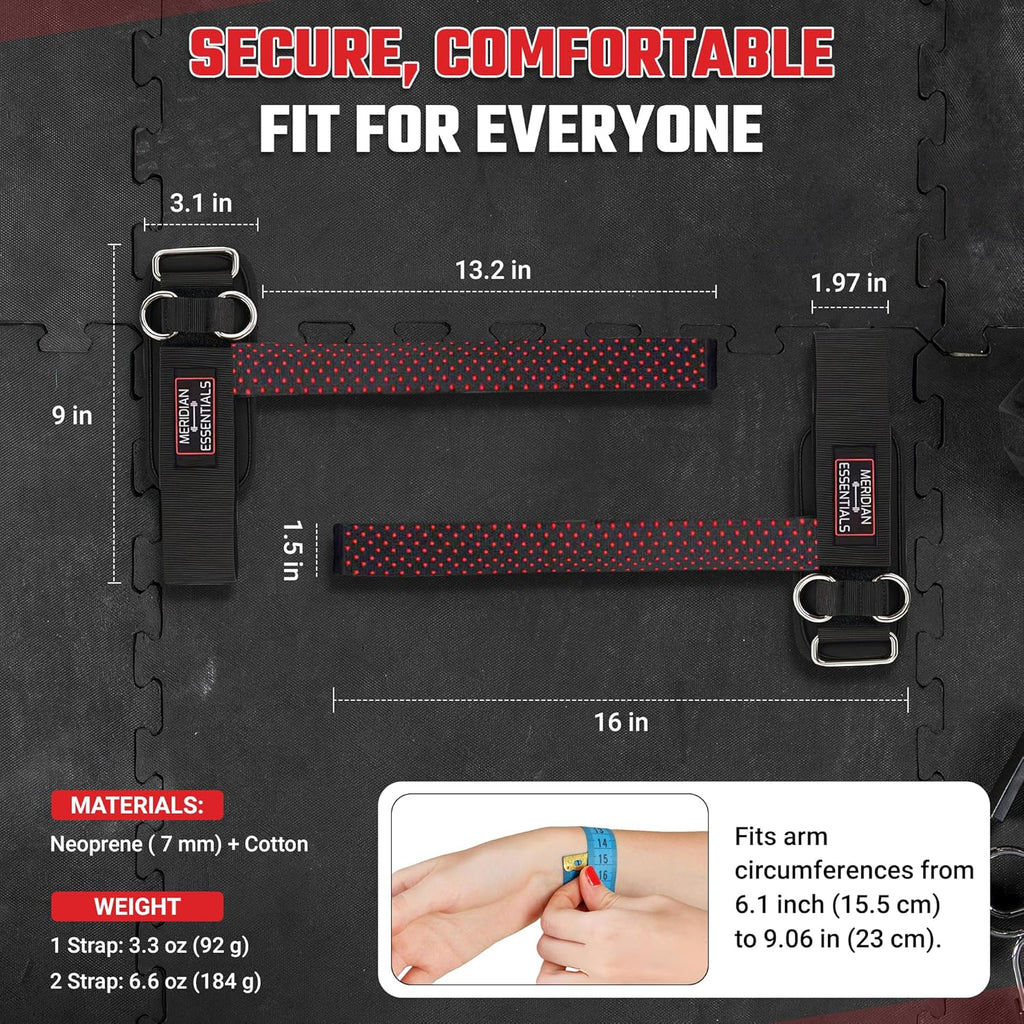 Weightlifting Straps - Heavy-Duty D-Ring Lifting Straps with Neoprene Padding & Non-Slip Grip | Black