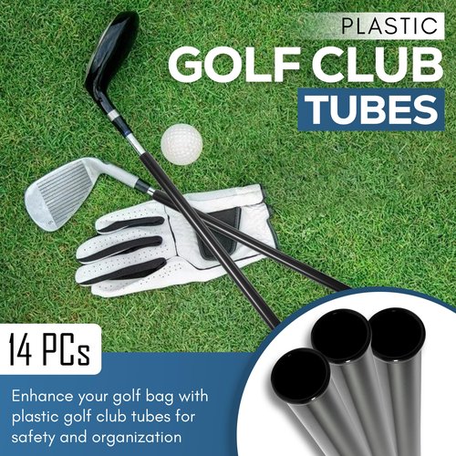 Golf Bag Tubes Set of 14 (1.25'') + 1 (1.5'') for Fat Putter Grip, Club Protection Sleeves, Dividers & Organizer, Travel Accessory for Golf Bag Separation and Organization with Putter Clip