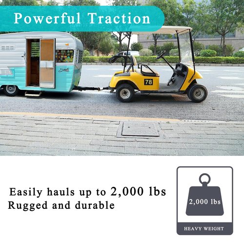 Golf Cart Trailer Hitch Deluxe Kit, Backseat Footrest with 2in Receiver High-Strength Universal Fit for Yamaha Club Car EZGO