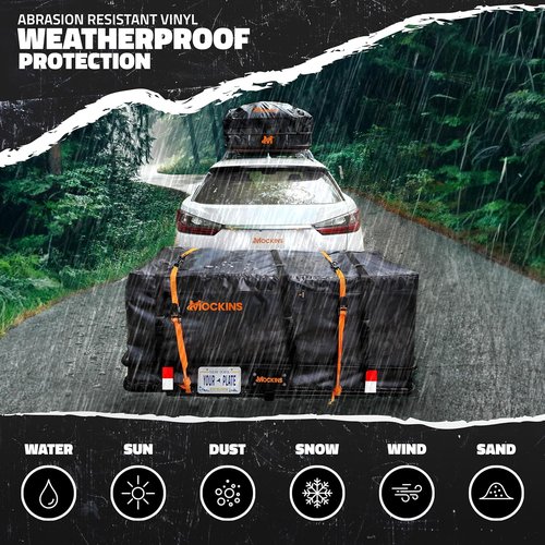 Mockins Folding Luggage Rack - 500 lb Steel Cargo Carrier for SUV & Truck | 60"x20"x6" with Waterproof Bag