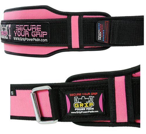 Pro Lifting Belt for Women - Black and Pink Weightlifting Support Belt - 5" Wide - 3 Length Sizes - Rubber Pull for Easy Removal - Stylish Fitness Gear & Exercise Accessories (Pink, X-Small)