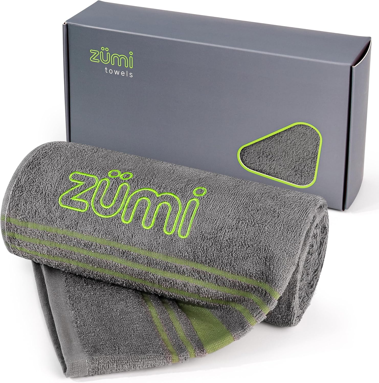 Zumi 100% Cotton Quick Dry Travel Towel - Soft, Compact & Highly Absorbent | Gray, Ideal for Beach & Gym