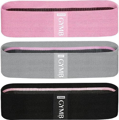 Gymbee Premium Resistance Bands - No Slip Cloth Booty Bands for Glutes, Thighs & Legs | 3 Levels for Home & Gym Fitness