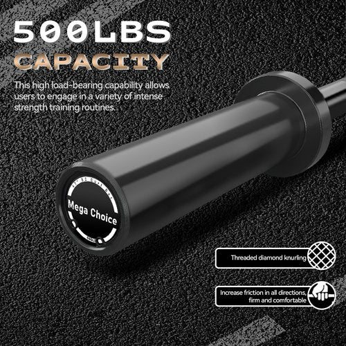 Olympic Barbell Bar for Weightlifting - 7FT Heavy Duty (1500LB/700LB), 4FT Short (500LB), 47" EZ Curl Bar - Fits 2" Standard Plates - Home Gym Strength Training
