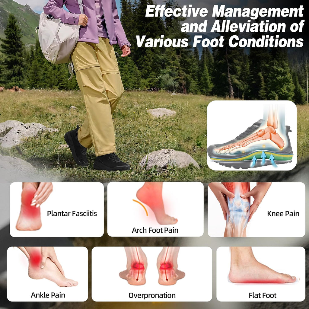 Skiennix Women's Orthopedic Shoes - Comfortable Arch Support for Plantar Fasciitis | Casual Hiking Sneakers